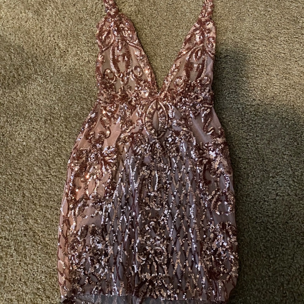 Blush pink sparkly dress